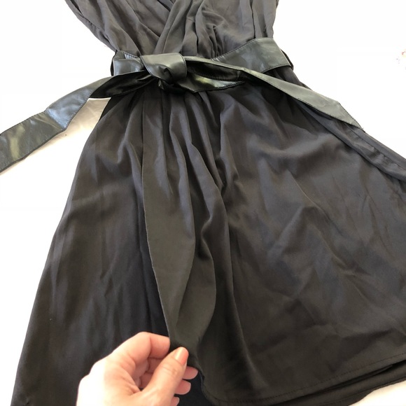 [ Sold ] H&M Wrap Dress with Vegan Leather Belt, Size 10 - Picture 3 of 8